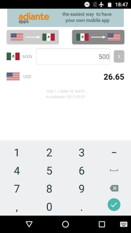 US Dollar to Mexican Peso for Android - Effortless Currency Conversion