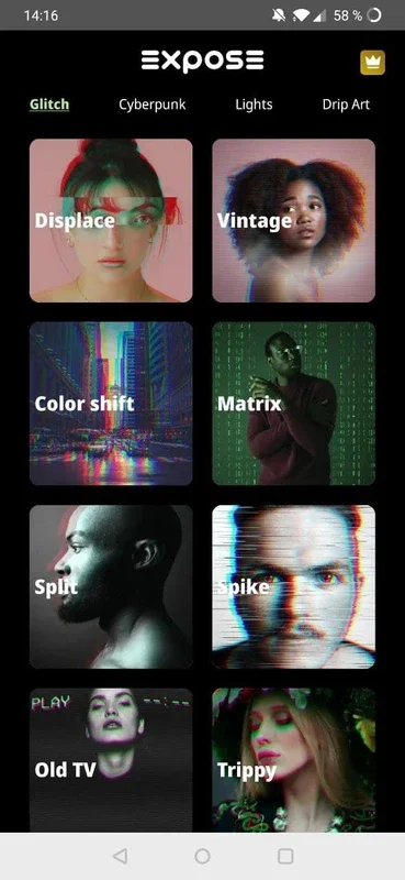 Expose for Android: Cyberpunk Photo Editing