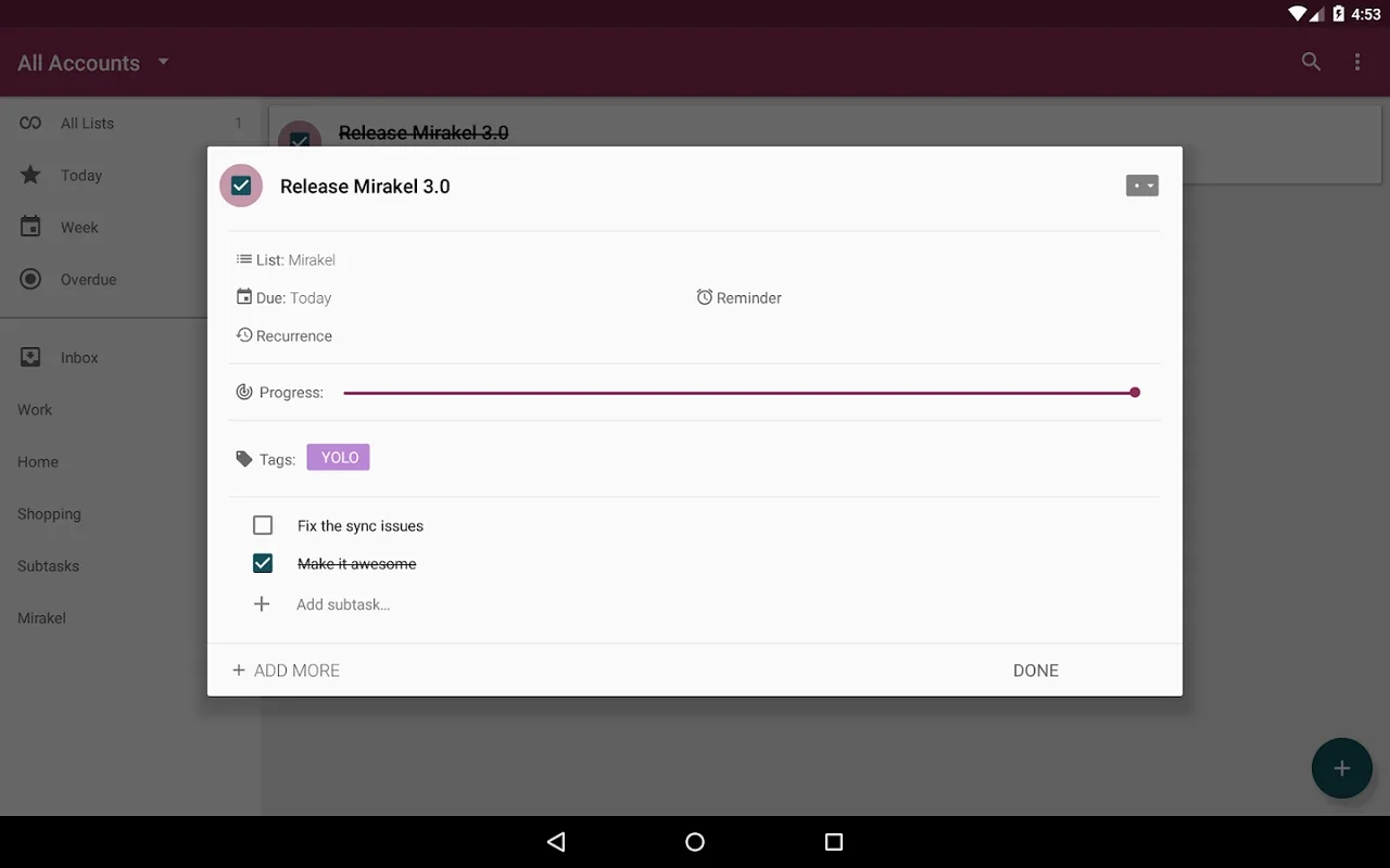 Mirakel for Android: Boost Productivity