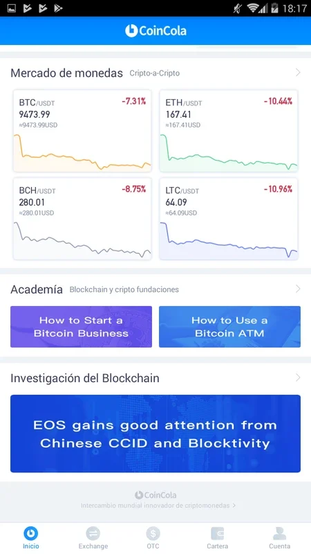 CoinCola for Android - Seamless Crypto Trading