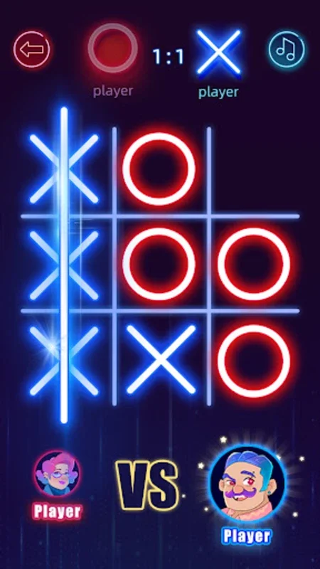 Tic Tac Toe: OX Game for Android - Neon - themed Strategic Fun