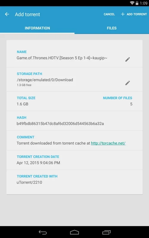 Flud: Powerful & Simple BitTorrent Client for Android