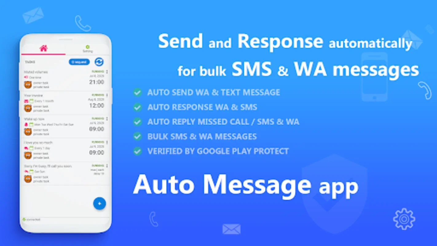 AUTO MESSAGE send response sms for Android - Enhance Productivity