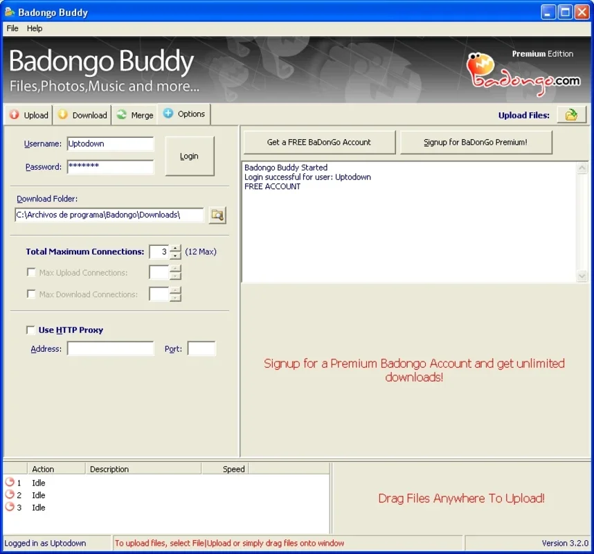 Badongo Buddy for Windows - Free File Upload and Share