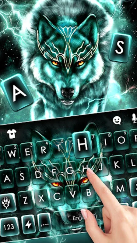 Thunder Neon Wolf Theme for Android - Enhance Typing