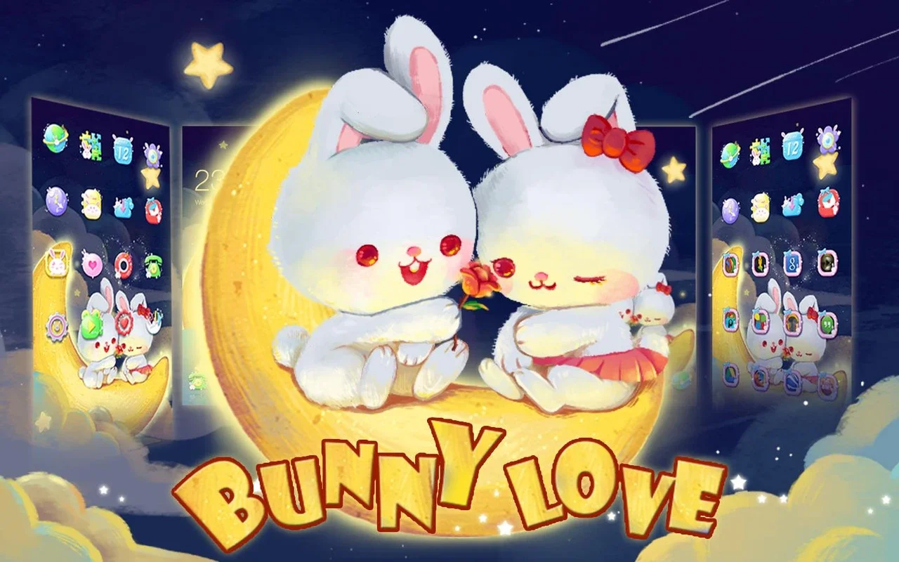 Kawaii Rabbit Love Theme for Android: Customize Your Screen