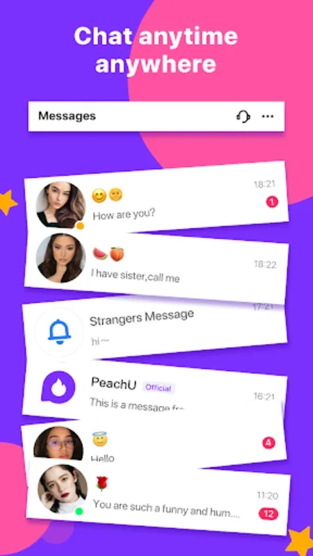 PeachU: Video chat con amiga for Android - Global Connections