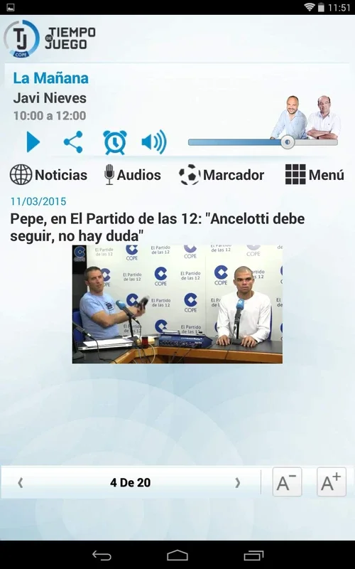 Tiempo De Juego for Android - Rich Sports Content App