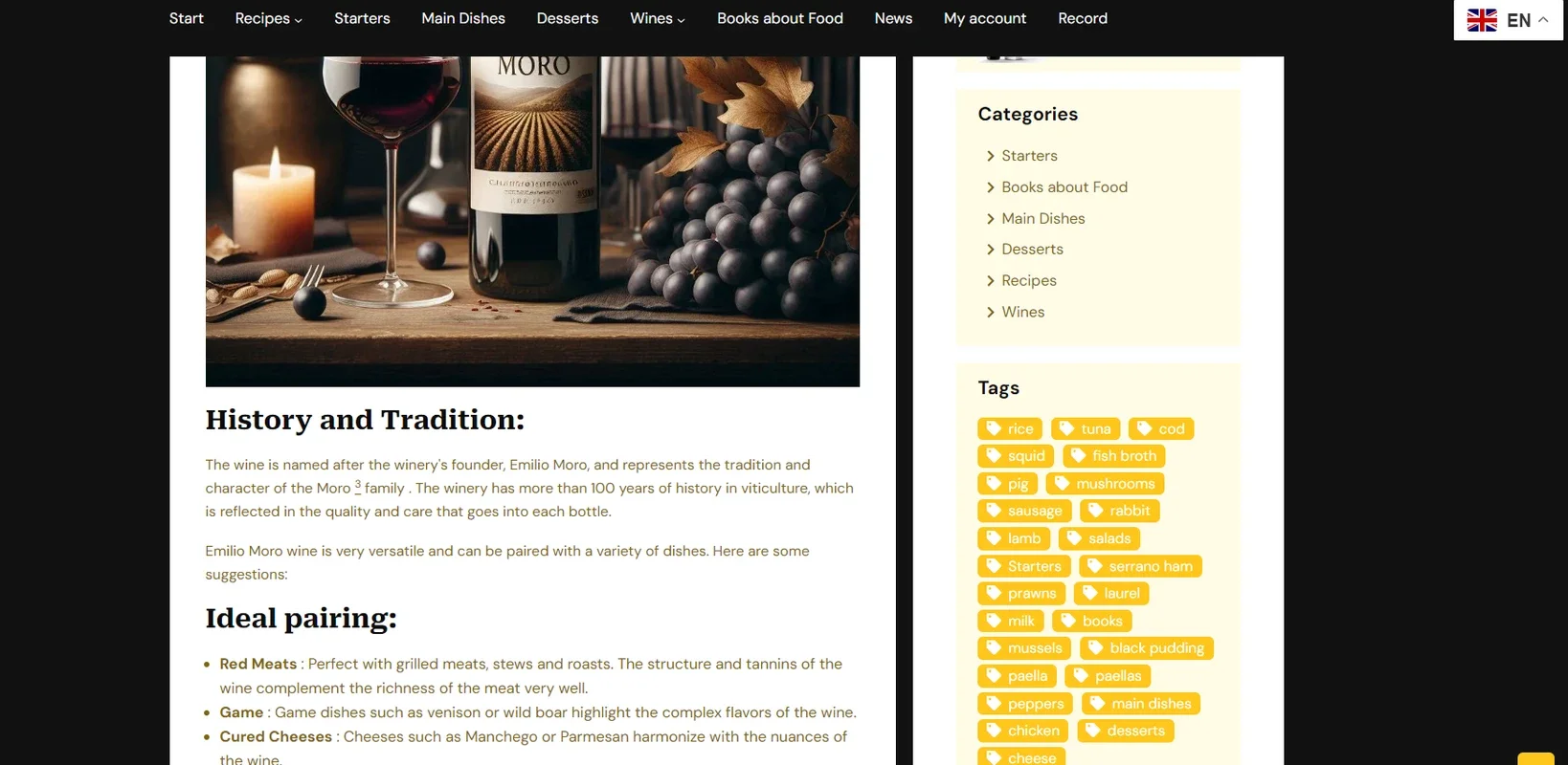 Recetas Y Vinos for Android - Explore Spanish Cuisine and Wine