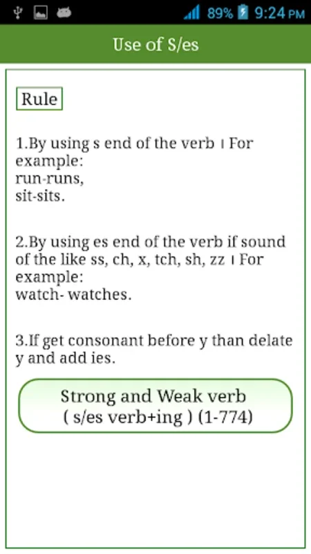 Irregular Regular Verb English for Android - Enhance Verb Skills