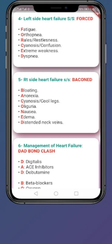 Nursing Mnemonics Cards for Android - Ace Nursing Exams