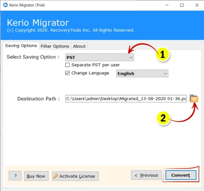 RecoveryTools Kerio Migrator for Windows - Migrate Kerio Data Easily