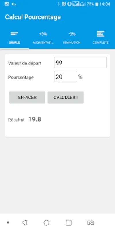 Calcul Pourcentage for Android: Accurate Percentage Calculator