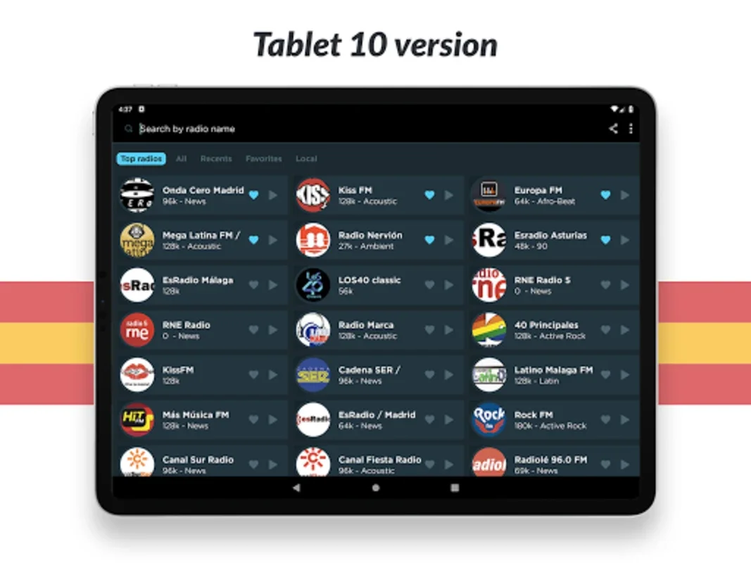FM Radios from Spain for Android - Rich Audio Experience