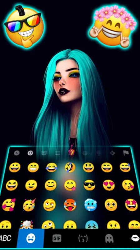 Gothic Neon Girl Keyboard Back for Android - Enhance Typing