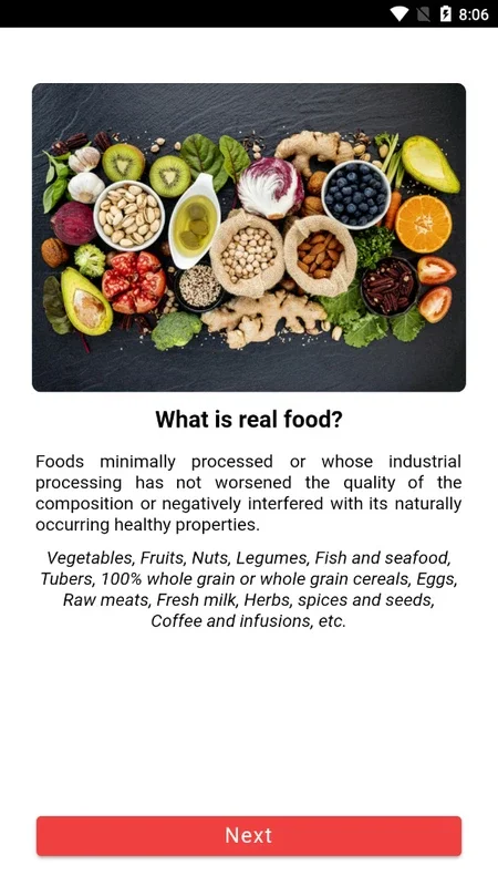 Real Food & Good Processes for Android: Healthy Eating Guide