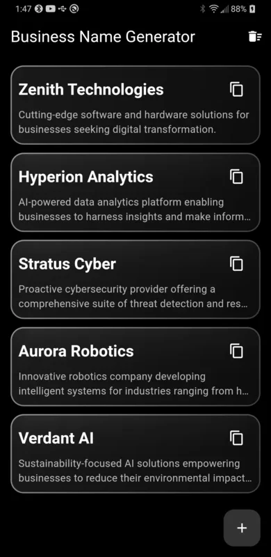 Business Name Generator for Android - AI-Powered Naming Tool
