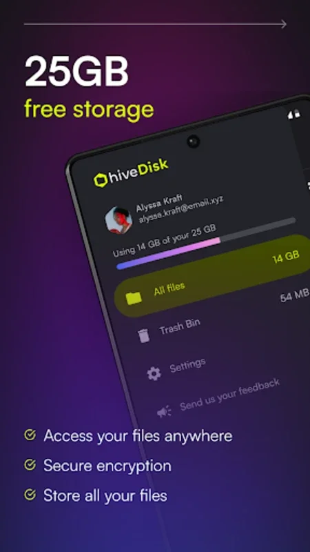 hiveDisk for Android - Secure and Sustainable Cloud Storage