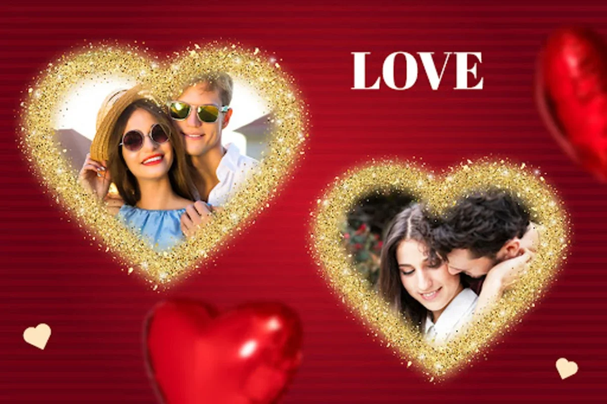 Valentine Day Dual Photo Frame for Android - Create Romantic Frames