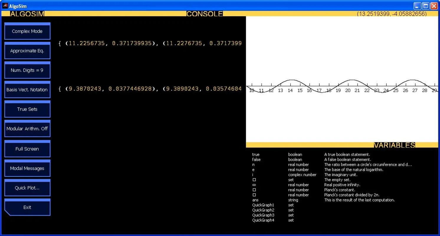 AlgoSim for Windows - Advanced Math Software