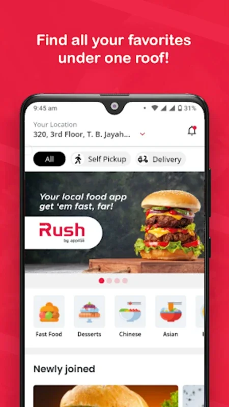 Rush by appiGo for Android - Quick Local Food Delivery