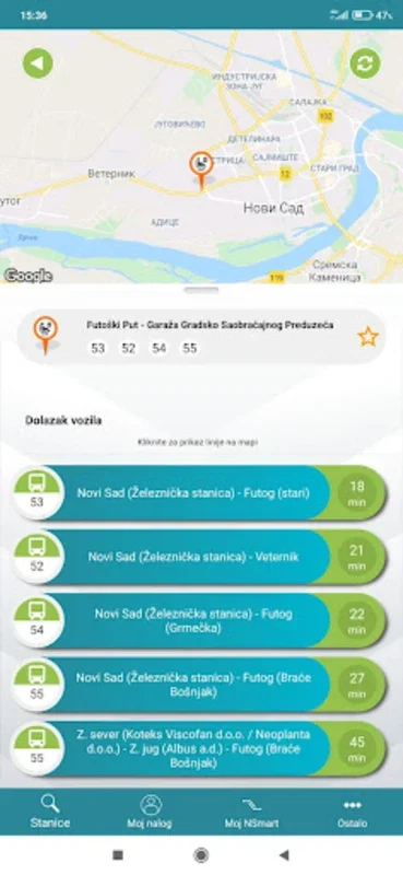 Nsmart for Android - Track Bus Arrivals in Novi Sad