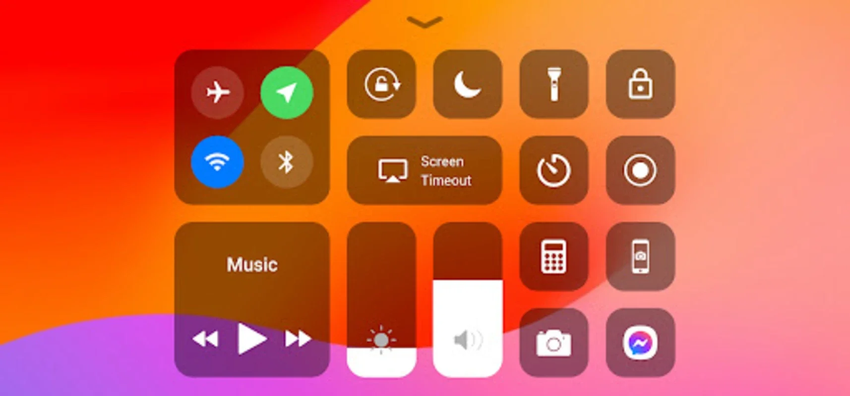 Control Center iOS 17 for Android: Mimic iOS Style