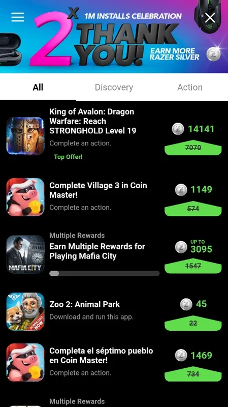 Razer Cortex Games for Android - Discover and Earn Rewards