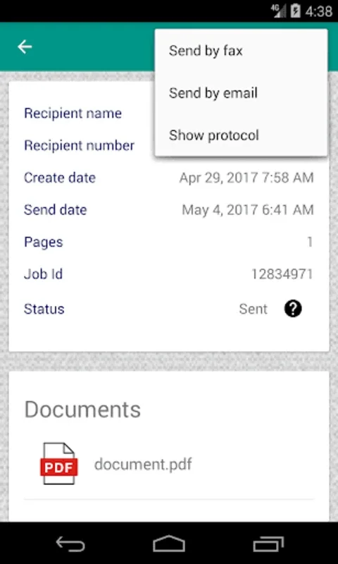 PC-FAX.com Center for Android - Send Faxes with Cloud Services