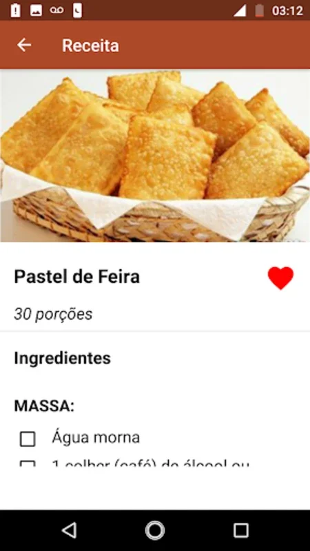 Receitas de Salgados for Android - Delicious Snack Recipes