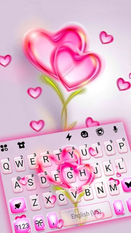 Flower Pink Hearts Keyboard Ba for Android - Customize Your Keyboard