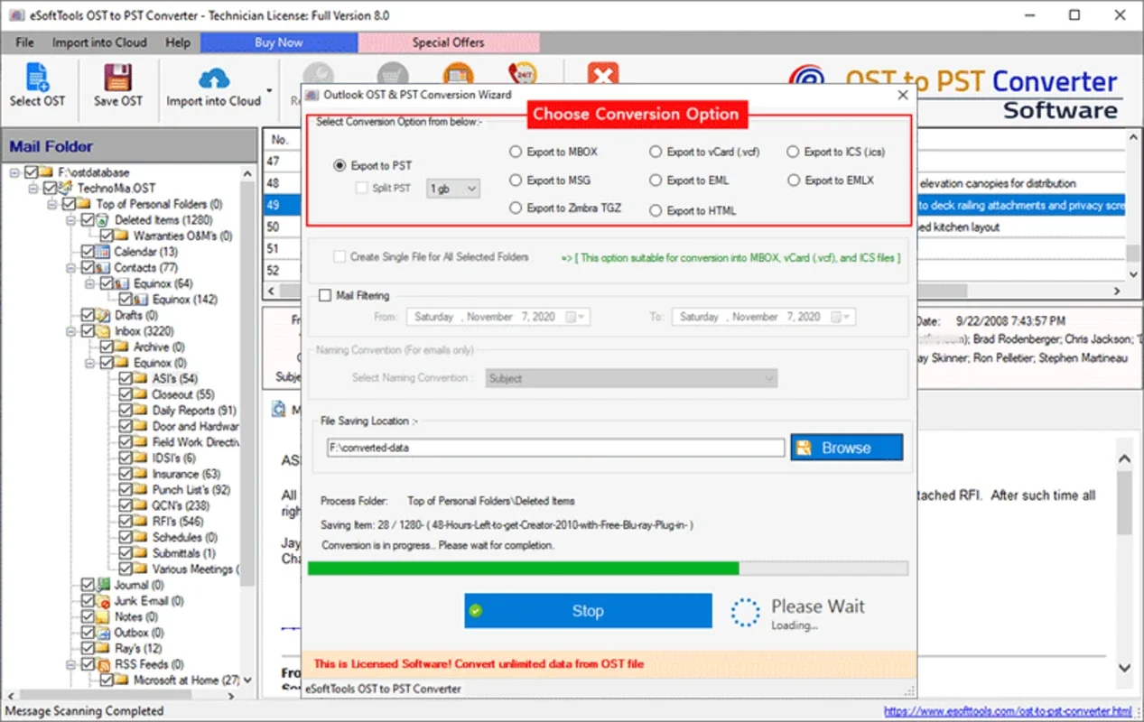 eSoftTools OST to PST Converter for Windows - Effortless Conversion