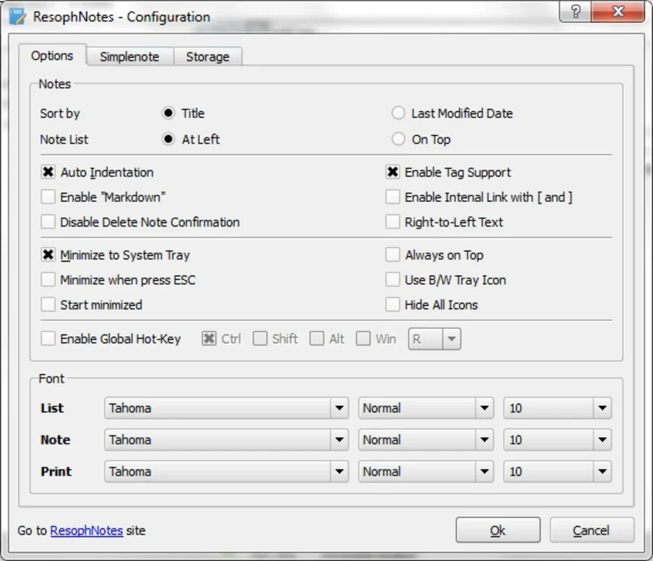 ResophNotes for Windows - A Simple Note Manager