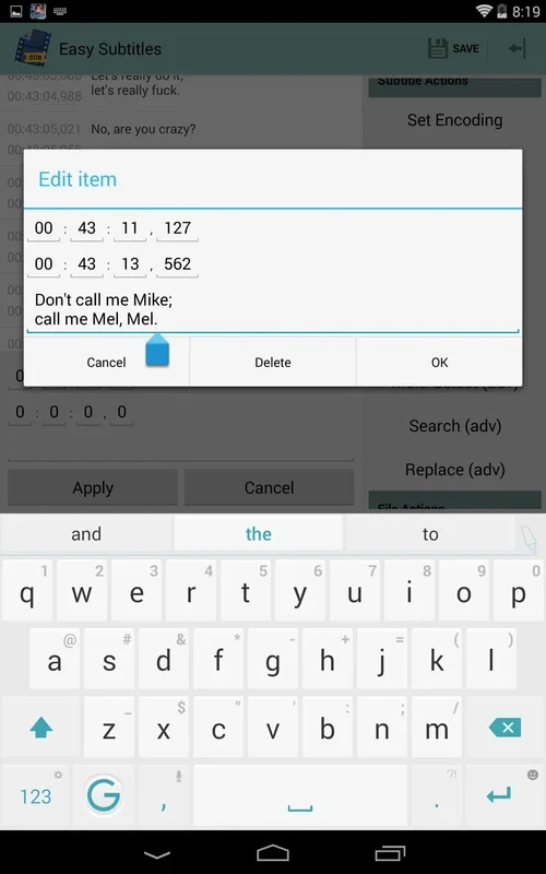 Easy Subtitles for Android - Edit and Embed Subtitles