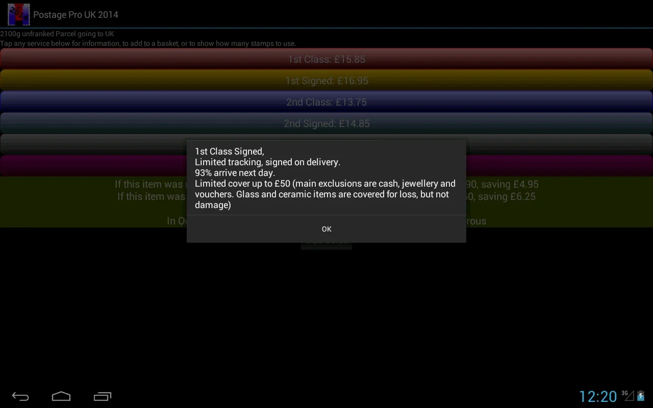 Postage Pro UK 2014 Free for Android - Calculate UK Postage Easily