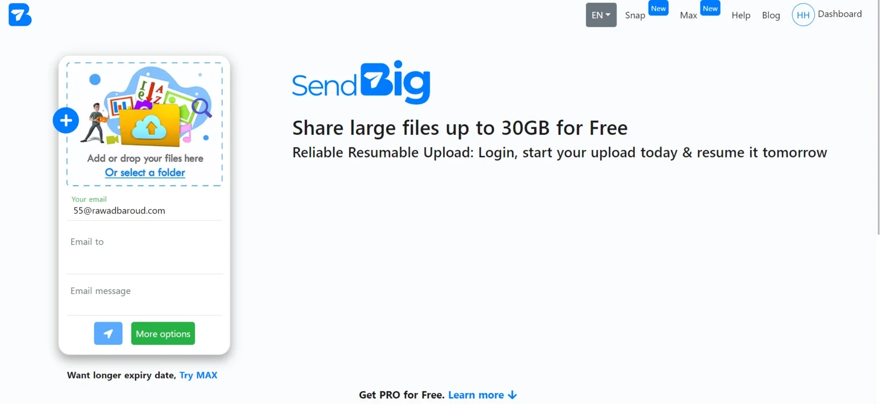 SendBig for Windows - Effortless File Sharing