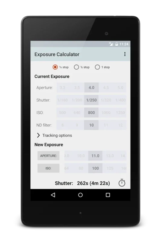 Exposure Calculator for Android - Ideal for Precise Photo Exposure