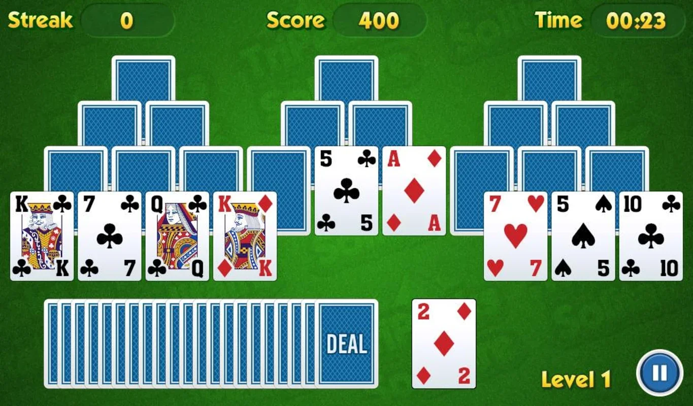 TriPeaks Solitaire Challenge for Android - No Downloading Needed