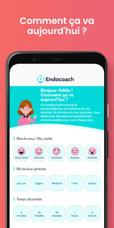 Endocoach for Android: Personalized Endometriosis Management