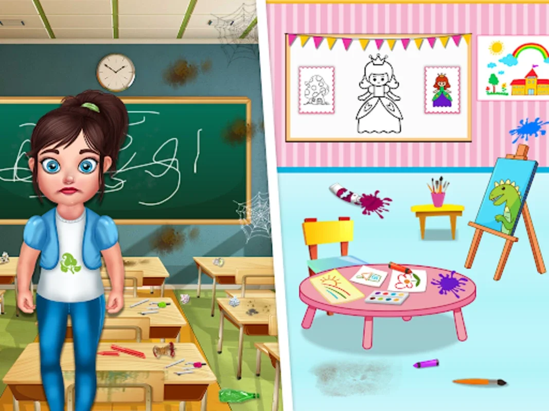 Baby Girl School CleanUp for Android: Teach Kids Tidiness