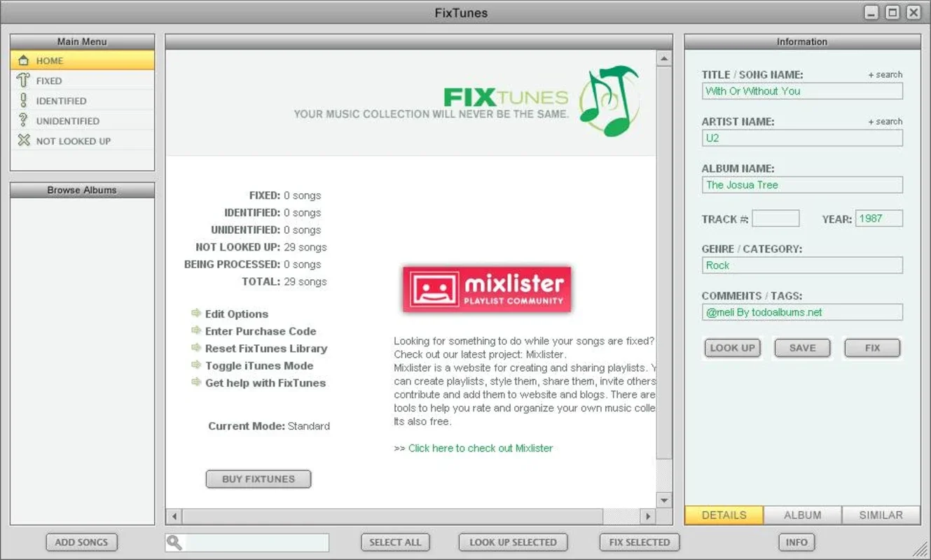 FixTunes for Windows - Automatically Fill MP3 ID3 Tags