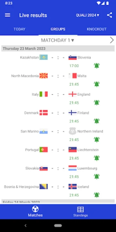 Results for Euro Football 2024 for Android - Stay Informed with Live Scores