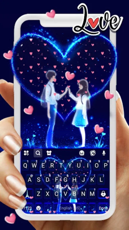 Neon Love Couple Keyboard Background for Android - Enhance Your Typing