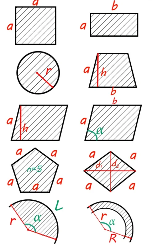 Area figures for Android - Efficient Geometric Calculator