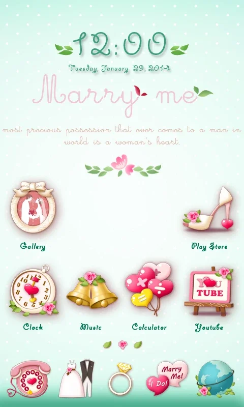 marry me GOLauncher EX Theme for Android - Enhance Your Device