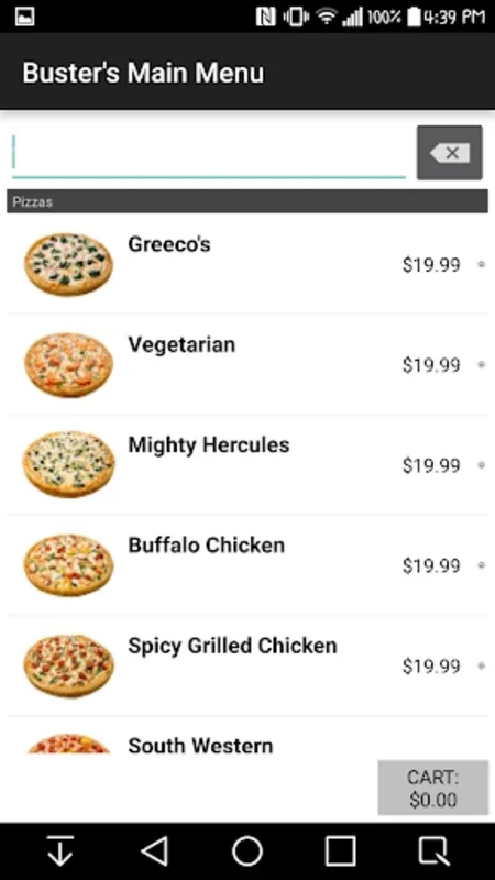 Buster's Pizza for Android - Order Pizza with Ease