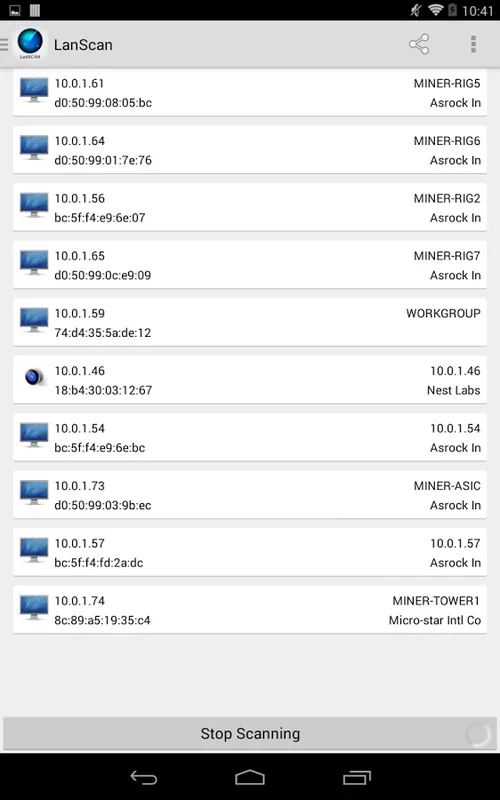 LanScan for Android: Scan Local Networks