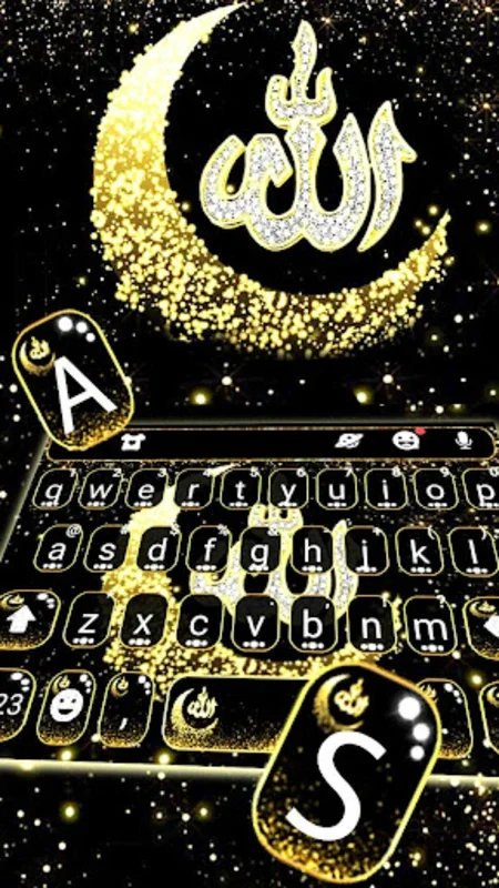 Glitter Allah Theme for Android: Stylish and Functional Keyboard