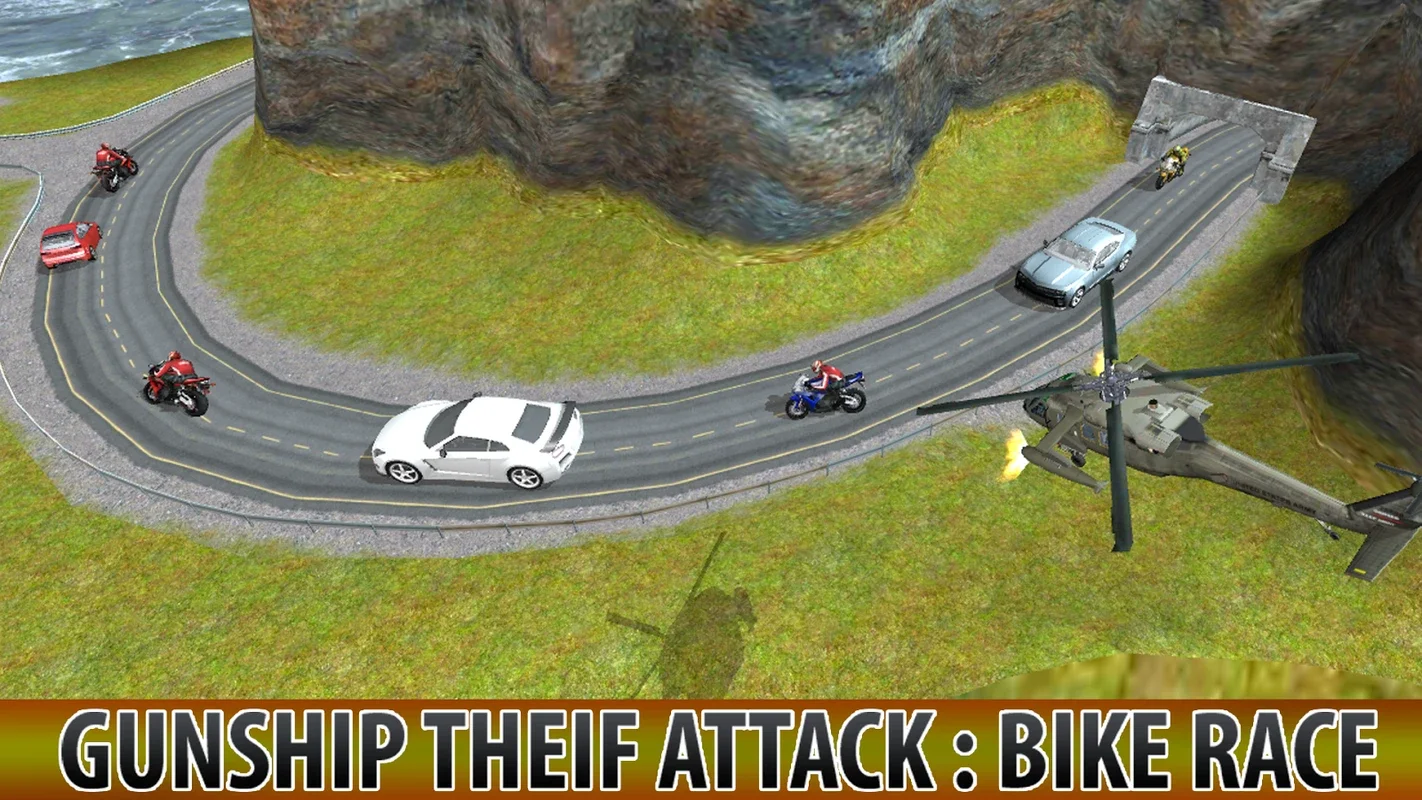 Gunship Thief Attack:Bike Race for Android - Thrilling Racing Experience