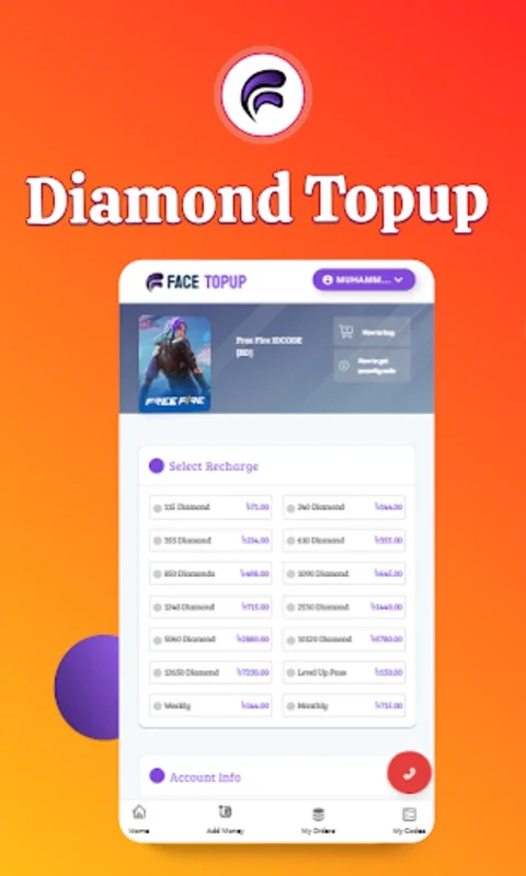 Face Topup for Android - Secure In-Game Diamonds